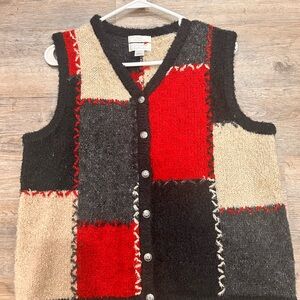 Vintage Y2 K Christopher & Banks Women’s Large Hand Embroidered Sweater Vest